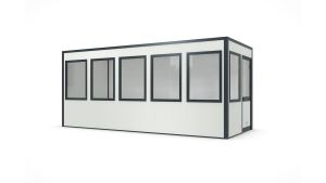 Hallencontainer SmartFlex, H2500 x B5890 x T2440 mm, 14,37 qm Grundfläche, ohne Elektropaket in RAL 9002 Grauweiß