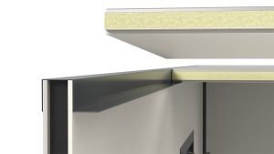 Hallencontainer SmartFlex, H2500 x B5890 x T2440 mm, 14,37 qm Grundfläche, ohne Elektropaket in RAL 9002 Grauweiß