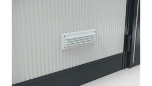 Hallencontainer SmartFlex, H2500 x B4740 x T2440 mm, 11,56 qm Grundfläche, ohne Elektropaket in RAL 9002 Grauweiß