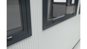 Hallencontainer SmartFlex, H2500 x B5890 x T2440 mm, 14,37 qm Grundfläche, ohne Elektropaket in RAL 9002 Grauweiß