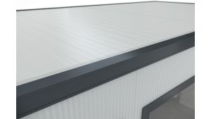 Hallencontainer SmartFlex, H2500 x B3608 x T3608 mm, 13,02 qm Grundfläche, ohne Elektropaket in RAL 9002 Grauweiß