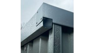 Lagercontainer XS  – 2 qm, H2150 x B2100 x T1140 mm, verzinkt, mit Holzfußboden, 1270 mm Einflügeltür mittig in Breitseite, zerlegt