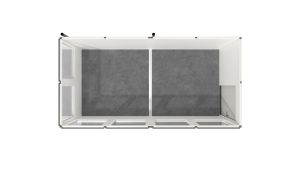Pförtnerhaus - Meisterbüro MultiRoom Outdoor Basic 10 StarterPlus - H2820 x B4680 x T2280 mm mit Elektropaket StarterPlus in RAL 9002 - Grauweiß Pförtnerhaus - Meisterbüro MultiRoom Outdoor Basic 10 StarterPlus - H2820 x B4680 x T2280 mm mit Elektropaket StarterPlus in RAL 9002 - Grauweiß