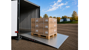 Auffahrrampe für Container - leichte Lasten - Höhendifferenz 100 / 119 mm - L 1.562 mm