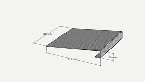 Auffahrrampe aus Aluminum mit Duettblech-Oberfläche, B 1000 x L 1130 mm Auffahrrampe aus Aluminum mit Duettblech-Oberfläche, B 1000 x L 1130 mm