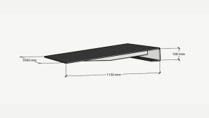 Auffahrrampe aus Aluminum mit Duettblech-Oberfläche, B 1000 x L 1130 mm Auffahrrampe aus Aluminum mit Duettblech-Oberfläche, B 1000 x L 1130 mm