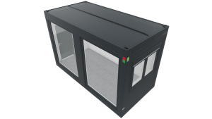 Moderner Raumcontainer - PLUSLine, 16 Fuß in RAL 7016 Anthrazit, inkl. bodentiefe Fenster und Elektropaket Moderner Raumcontainer - PLUSLine, 16 Fuß in RAL 7016 Anthrazit, inkl. bodentiefe Fenster und Elektropaket