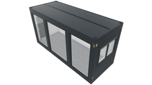 Moderner Raumcontainer - PLUSLine, 20 Fuß in RAL 7016 Anthrazit, inkl. bodentiefe Fenster und Elektropaket Moderner Raumcontainer - PLUSLine, 20 Fuß in RAL 7016 Anthrazit, inkl. bodentiefe Fenster und Elektropaket