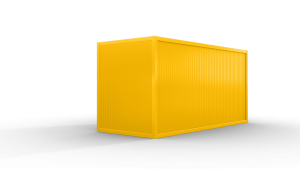 Bürocontainer isoliert, 5100 x 2160 x 2540 mm (L x B x H),  inkl. Elektropaket, 2 Fenster, Lackierung RAL 1003 signalgelb - Variante 1