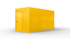 Bürocontainer isoliert, 5100 x 2160 x 2540 mm (L x B x H),  inkl. Elektropaket, 1 Fenster, Lackierung RAL 1003 signalgelb - Variante 4