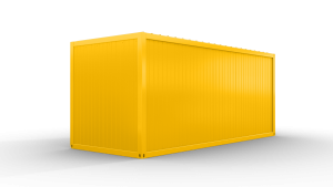 Bürocontainer isoliert, 6055 x 2435 x 2600 mm (L x B x H),  inkl. Elektropaket, 2 Fenster, Lackierung RAL 1003 signalgelb - Variante 1