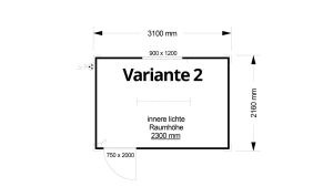 Bürocontainer isoliert, 3100 x 2160 x 2540 mm (L x B x H),  inkl. Elektropaket, 1 Fenster, Lackierung RAL 6010 grasgrün  - Variante 2