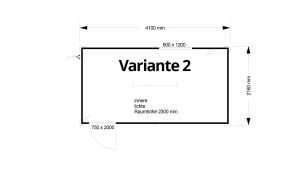 Bürocontainer isoliert, 4100 x 2160 x 2540 mm (L x B x H),  inkl. Elektropaket, 1 Fenster, Lackierung RAL 9002 grau-weiß - Variante 2