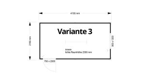 Bürocontainer isoliert, 4100 x 2160 x 2540 mm (L x B x H),  inkl. Elektropaket, 1 Fenster, Lackierung RAL 9002 grau-weiß - Variante 3