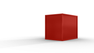 Bürocontainer isoliert, 3100 x 2160 x 2540 mm (L x B x H),  inkl. Elektropaket, 1 Fenster, Lackierung RAL 3000 feuerrot - Variante 1