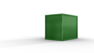 Bürocontainer isoliert, 3100 x 2160 x 2540 mm (L x B x H),  inkl. Elektropaket, 1 Fenster, Lackierung RAL 6010 grasgrün - Variante 1