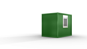 Bürocontainer isoliert, 3100 x 2160 x 2540 mm (L x B x H),  inkl. Elektropaket, 1 Fenster, Lackierung RAL 6010 grasgrün  - Variante 2
