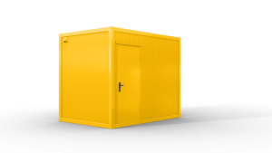 Bürocontainer isoliert, 3100 x 2160 x 2540 mm (L x B x H),  inkl. Elektropaket, 1 Fenster, Lackierung RAL 1003 signalgelb  - Variante 2