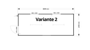 Bürocontainer isoliert, 6055 x 2435 x 2600 mm (L x B x H),  inkl. Elektropaket, 2 Fenster, Lackierung RAL 1003 signalgelb - Variante 2