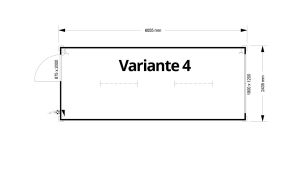 Bürocontainer isoliert, 6055 x 2435 x 2600 mm (L x B x H),  inkl. Elektropaket, 1 Fenster, Lackierung RAL 7016 anthrazit - Variante 4