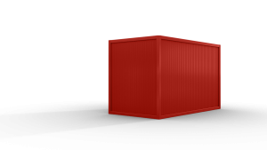 Bürocontainer isoliert, 4100 x 2160 x 2540 mm (L x B x H),  inkl. Elektropaket, 1 Fenster, Lackierung RAL 3000 feuerrot - Variante 1