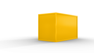 Bürocontainer isoliert, 4100 x 2160 x 2540 mm (L x B x H),  inkl. Elektropaket, 1 Fenster, Lackierung RAL 1003 signalgelb - Variante 1