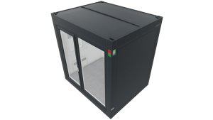 Moderner Raumcontainer - PLUSLine, 10 Fuß in RAL 7016 Anthrazit, inkl. bodentiefe Fenster und Elektropaket Moderner Raumcontainer - PLUSLine, 10 Fuß in RAL 7016 Anthrazit, inkl. bodentiefe Fenster und Elektropaket