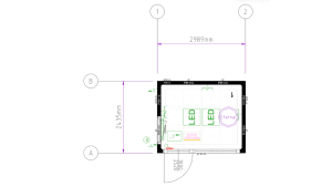 Moderner Raumcontainer -  PLUSLine, 10 Fuß in RAL 7016 Anthrazit, inkl. bodentiefe Fenster und Elektropaket