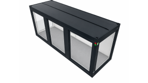 Moderner Raumcontainer - PLUSLine, 24 Fuß in RAL 7016 Anthrazit, inkl. bodentiefe Fenster und Elektropaket Moderner Raumcontainer - PLUSLine, 24 Fuß in RAL 7016 Anthrazit, inkl. bodentiefe Fenster und Elektropaket