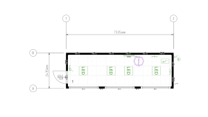 Moderner Raumcontainer -  PLUSLine, 24 Fuß in RAL 7016 Anthrazit, inkl. bodentiefe Fenster und Elektropaket