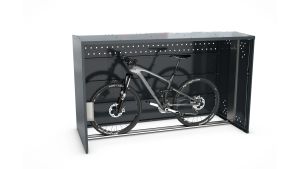 Fahrradgarage BikeBox Anbausystem (ohne Seitenwände) - H1250 x B850 x T2050 mm mit PIN-Code-Schloss