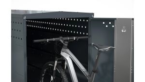 Fahrradgarage BikeBox Anbausystem (Seitenwand rechts) - H1250 x B850 x T2050 mm mit PIN-Code-Schloss