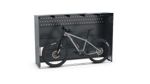 Fahrradgarage BikeBox Anbausystem (ohne Seitenwände) - H1380 x B1150 x T2050 mm mit Einhebelgriff-Zylinderschloss