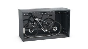Fahrradgarage BikeBox Anbausystem (ohne Seitenwände) - H1250 x B850 x T2050 mm mit Einhebelgriff-Zylinderschloss
