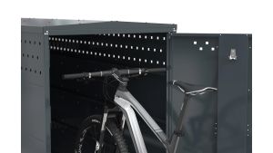 Fahrradgarage BikeBox Grundsystem - H1250 x B850 x T2050 mm mit Einhebelgriff-Zylinderschloss