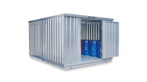 Gefahrstoffcontainer PLG, H2310xB3050xT4340 mm, 1270 mm Einflügeltür, erfolgt vormontiert Gefahrstoffcontainer PLG, H2310xB3050xT4340 mm, 1270 mm Einflügeltür, erfolgt vormontiert