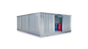 Gefahrstoffcontainer PLG, H2300xB5080xT6520 mm, 2750 mm Doppelflügeltür, erfolgt vormontiert Gefahrstoffcontainer PLG, H2300xB5080xT6520 mm, 2750 mm Doppelflügeltür, erfolgt vormontiert