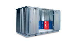 Gefahrstoffcontainer PLG, H2300xB4050xT2170 mm, 2750 mm Doppelflügeltür, erfolgt fertig montiert Gefahrstoffcontainer PLG, H2300xB4050xT2170 mm, 2750 mm Doppelflügeltür, erfolgt fertig montiert