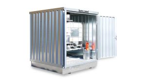 Gefahrstoffcontainer KTC PLG, H2400xB2100xT2170 mm, 1830 mm Doppelflügeltür, erfolgt fertig montiert Gefahrstoffcontainer KTC PLG, H2400xB2100xT2170 mm, 1830 mm Doppelflügeltür, erfolgt fertig montiert