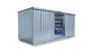 Gefahrstoffcontainer WGK 1-3, H2300xB5080xT2170 mm, 2750 mm Doppelflügeltür, erfolgt fertig montiert Gefahrstoffcontainer WGK 1-3, H2300xB5080xT2170 mm, 2750 mm Doppelflügeltür, erfolgt fertig montiert