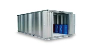 Gefahrstoffcontainer WGK 1-3, H2310xB3050xT6520 mm, 2750 mm Doppelflügeltür, erfolgt vormontiert