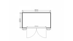 Gefahrstoffcontainer WGK 1-3, H2300xB4050xT2170 mm, 2750 mm Doppelflügeltür, erfolgt fertig montiert