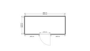 Gefahrstoffcontainer WGK 1-3, H2300xB5080xT2170 mm, 1270 mm Einflügeltür, erfolgt fertig montiert
