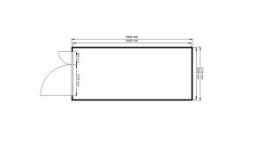 Gefahrstoffcontainer WGK 1-3, H2300xB5080xT2170 mm, 1830 mm Doppelflügeltür, erfolgt fertig montiert