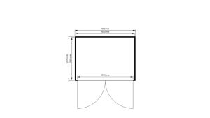Gefahrstoffcontainer KTC WGK 1-3, H2350xB3050xT2170 mm, 2750 mm Doppelflügeltür, erfolgt fertig montiert