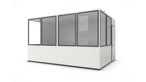 Hallencontainer MultiFlex 15, H2660 x B4560 x T3390 mm, ca. 15 m² Grundfläche, ohne Elektropaket, Farbe RAL 9002 - Grauweiß