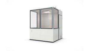 Hallencontainer MultiFlex 5, H2660 x B2280 x T2280 mm, ca. 5 m² Grundfläche, Starter Plus Elektropaket, Farbe RAL 9002 - Grauweiß