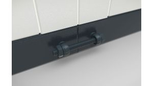 Hallencontainer MultiFlex 10, H2660 x B4560 x T2280 mm, ca. 10 m² Grundfläche, mit Office Plus Elektropaket, Farbe RAL 9002 - Grauweiß