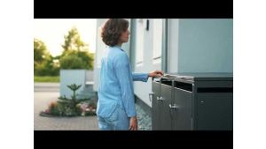 Mülltonnenbox Design Prisma, 1er Box für 240-Liter-Mülltonne – Höhe 116,3 cm × Breite 68 cm × Tiefe 80 cm – Anthrazit (RAL 7016)