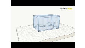 Isolierter Lagercontainer – 2 qm, 2405 x 2100 x 1140 mm, grauweiß, mit Holzfußboden, 1180 mm Einflügeltür mittig in Breitseite, montiert